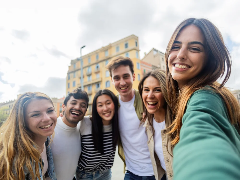 Etudiants souriants